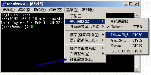調整 pietty 的語系編碼方式 (與中文較相關) 調整 pietty 的語系編碼方式 (與中文較相關)