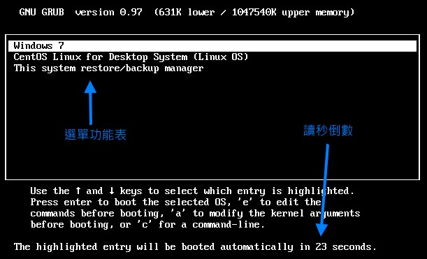 Demo 機本機磁碟開機的選單模式狀態 Demo 機本機磁碟開機的選單模式狀態