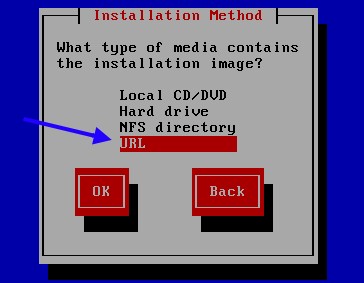 進入安裝過程,使用網路上的 CentOS 媒體來源 (URL) 進入安裝過程,使用網路上的 CentOS 媒體來源 (URL)